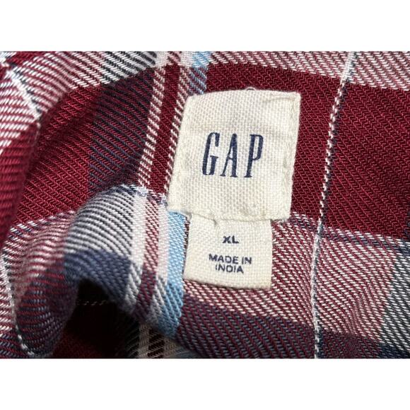 Gap Button Up Plaid Pintuck Long Sleeve Tunic Shirt Womens Size Xl Multicolor - Picture 3 of 8